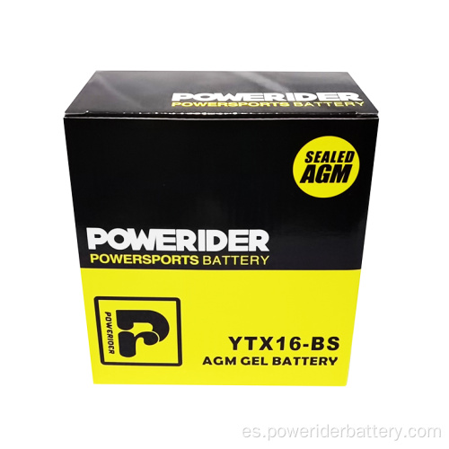 12V 16AH YTX16-BS Batería de motocicleta de la serie Harley